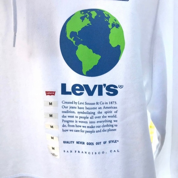 Mens Levi’s Sustainable Cotton Earth White Hoodie - Picture 7 of 12